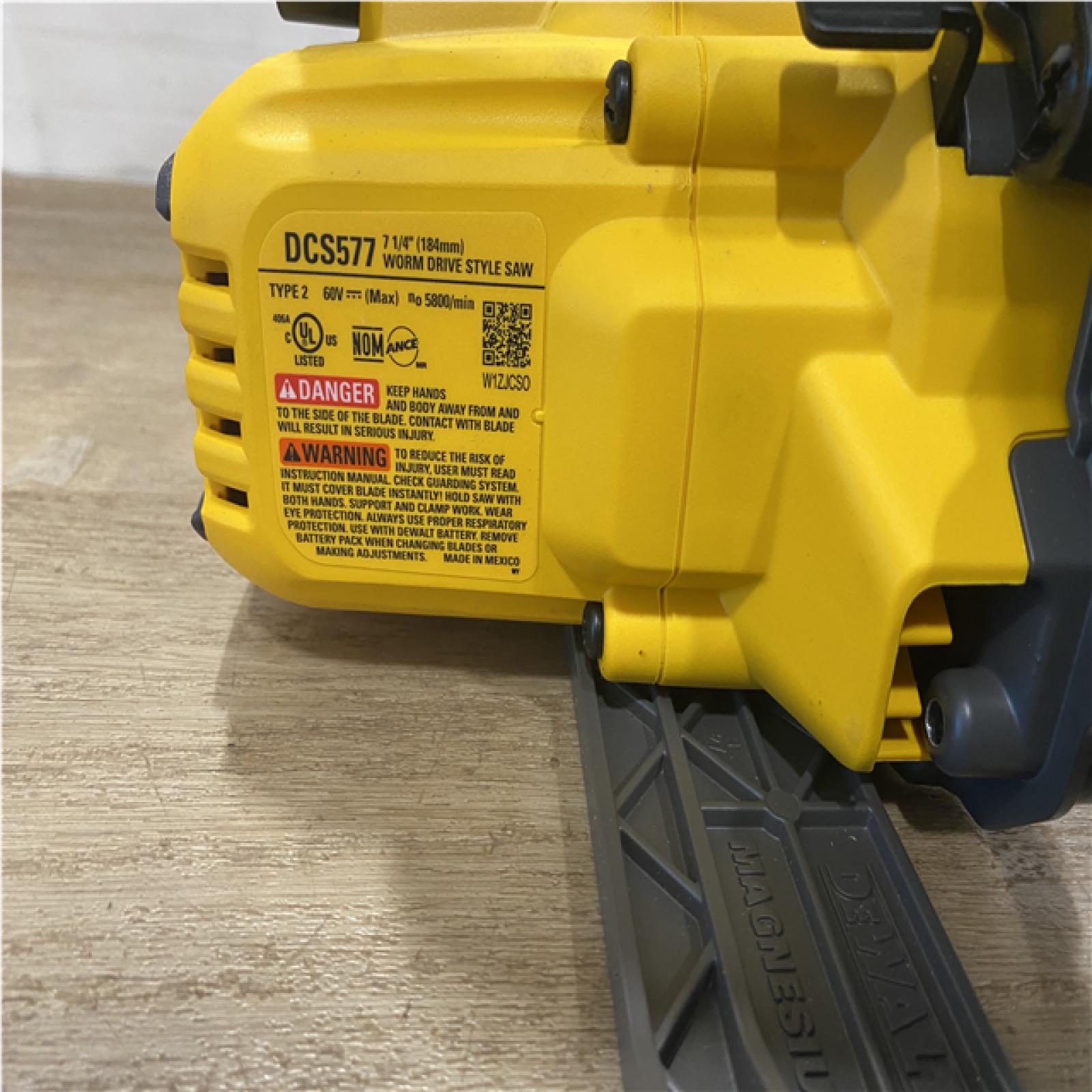 AS-IS DEWALT FLEXVOLT 60V MAX Cordless Brushless 7-1/4 in. Wormdrive Style Circular Saw (Tool Only)