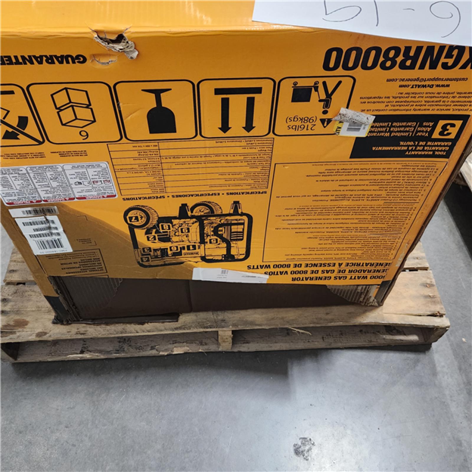Dallas Location - As-Is DEWALT 10000 / 8000-Watt Gas Powered Portable Generator
