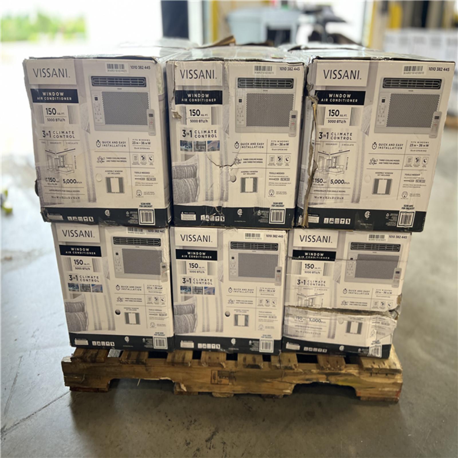 DALLAS LOCATION - Vissani 5,000 BTU 115-Volt Window Air Conditioner for 150 sq. ft. Rooms in White PALLET - (12 UNITS)