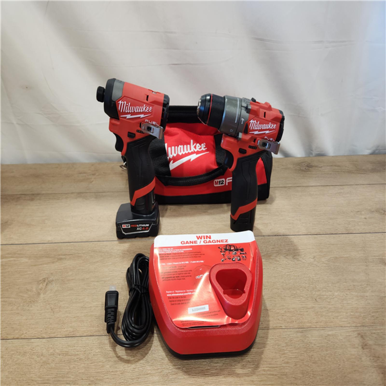 AS-IS- Milwaukee 12V Brushless Hammer Drill and Impact Driver Combo Kit