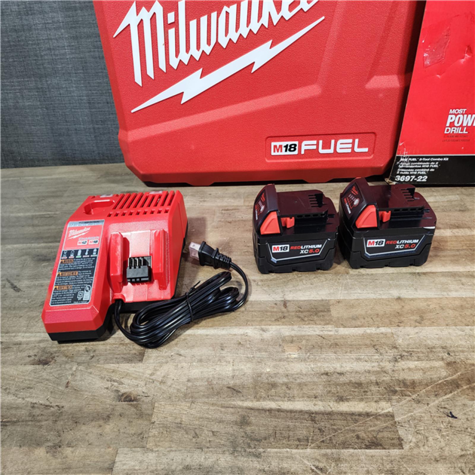 HOUSTON LOCATION - AS-IS (APPEARS LIKE NEW) Milwaukee FUEL 18V Lithium-Ion Brushless Cordless Hammer Drill and Impact Driver Combo Kit