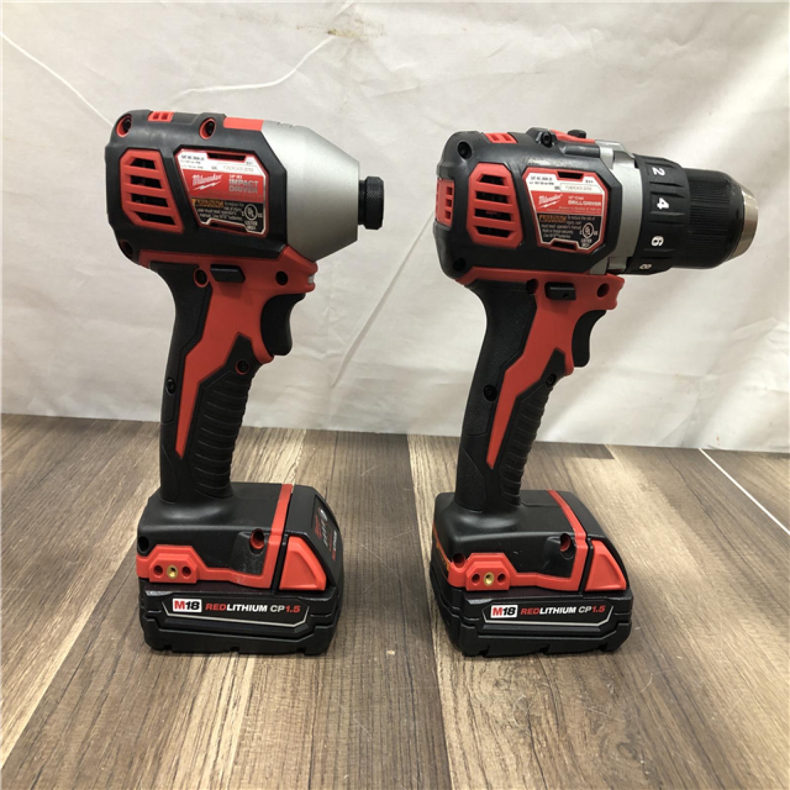 AS-IS Milwaukee M18 18V Lithium-Ion Cordless Drill Driver/Impact Driver Combo Kit