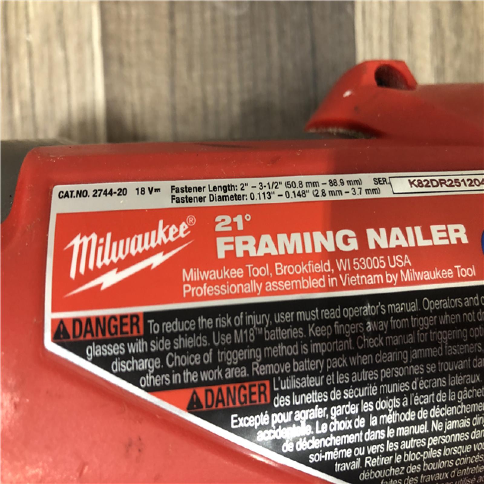 AS-IS Milwaukee FUEL 3-1/2 in. 18-Volt 21-Degree Lithium-Ion Brushless Cordless Framing Nailer (Tool-Only)