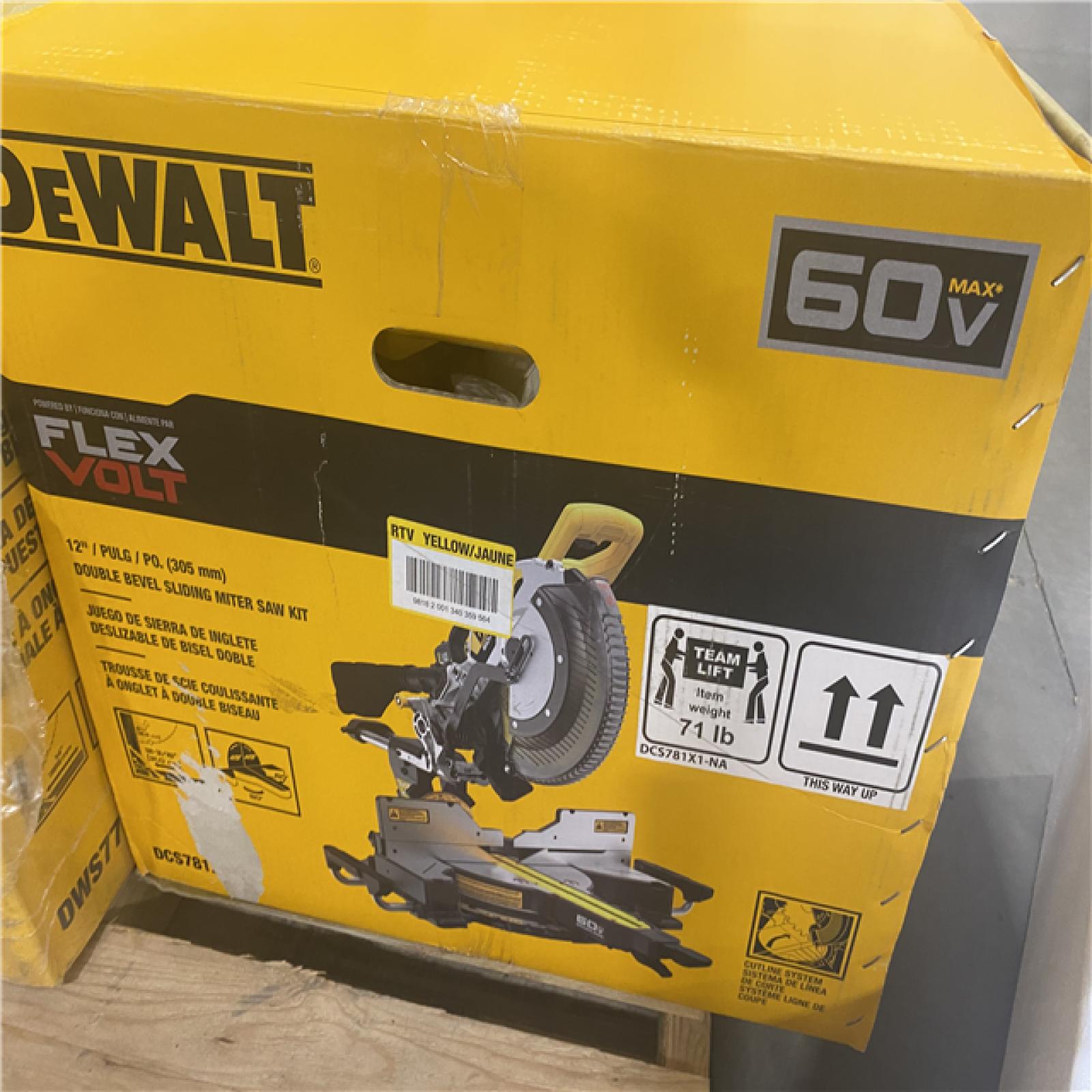 As-Is- DEWALT 60V Lithium-Ion 12 in. Cordless Sliding Miter Saw Kit with 9.0Ah Battery Pack