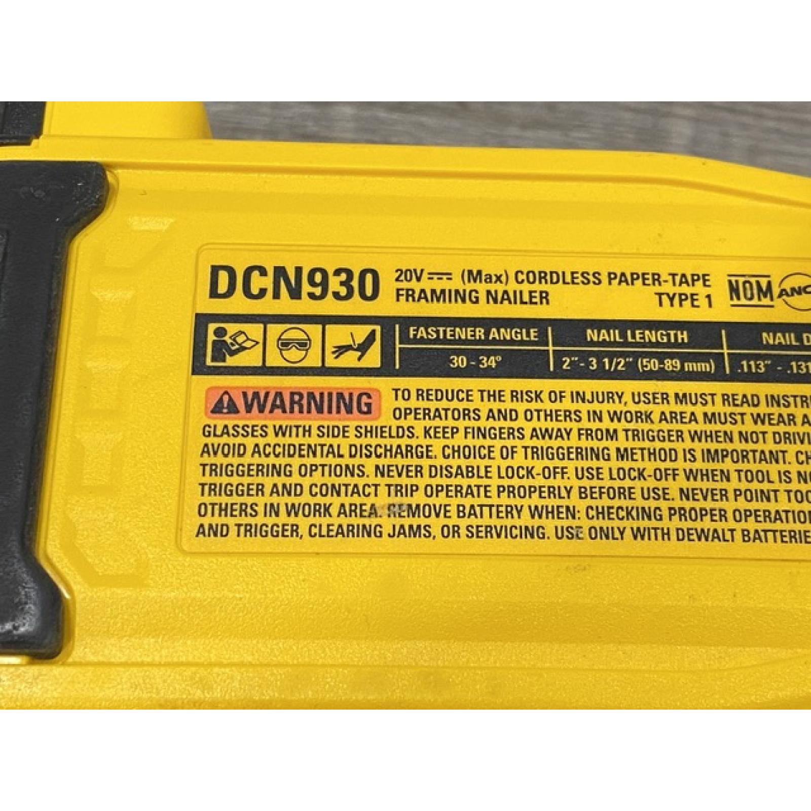 AS-IS DEWALT 20V 30 Degree Cordless Framing Nailer (Tool-Only)