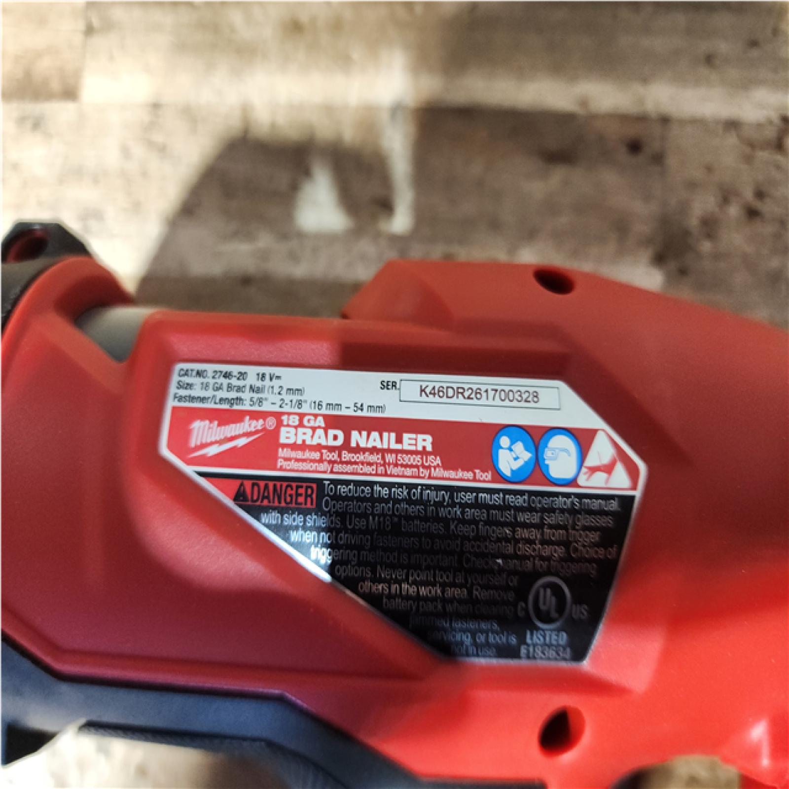 Houston location AS-IS Milwaukee FUEL 18-Volt Lithium-Ion Brushless Cordless Gen II 18-Gauge Brad Nailer (Tool-Only)
