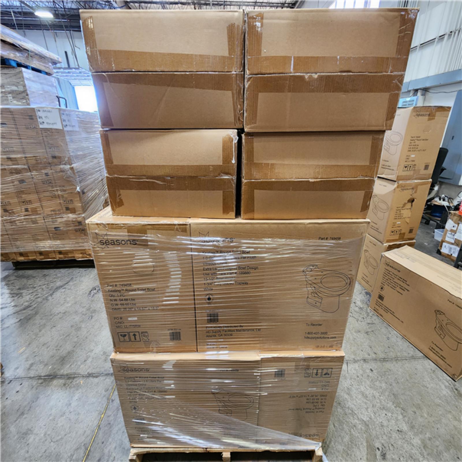 Phoenix Location NEW Seasons Keating Round Toilet Bowl With Tank 1.0 Gallons/ 3.8 Liters a Flush Pallet (8 Toilets)