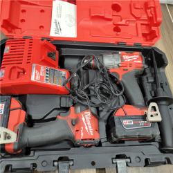 AS-IS MILWAUKEE M18 FUEL 18V Lithium-Ion Brushless Cordless Hammer Drill and Impact Driver Combo Kit (2-Tool) with 2 Batteries