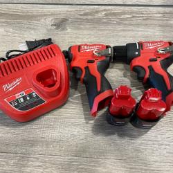 AS-IS Milwaukee 12-Volt Lithium-Ion Brushless Cordless Subcompact Drill and Impact Driver Combo Kit