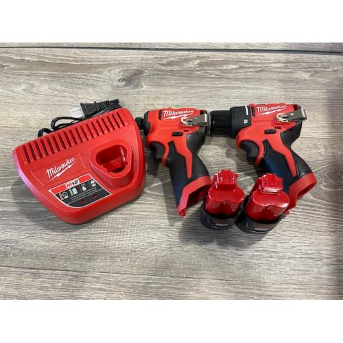 AS-IS Milwaukee 12-Volt Lithium-Ion Brushless Cordless Subcompact Drill and Impact Driver Combo Kit