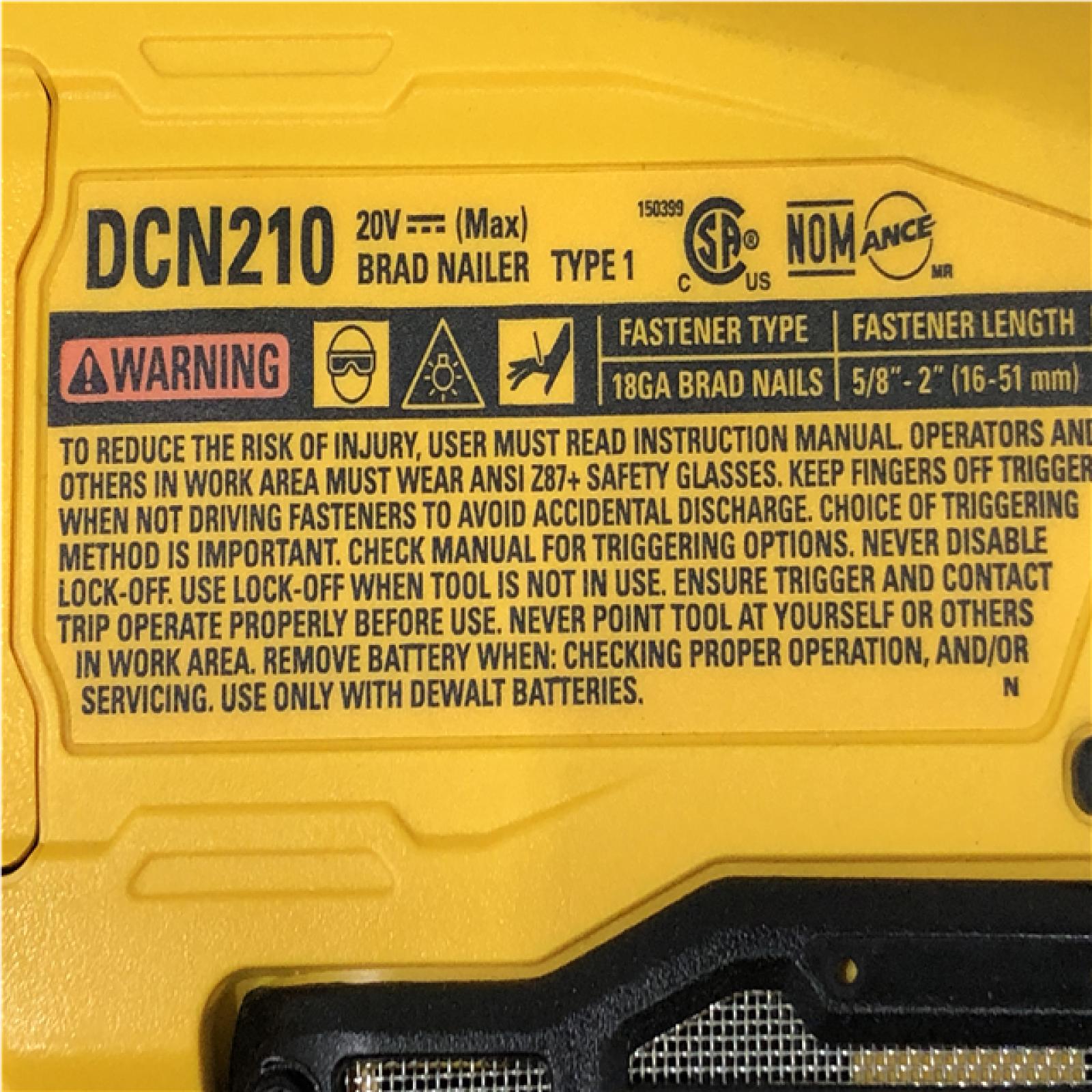 AS-IS DEWALT 20V MAX XR 18 Gauge Cordless Brad Nailer (Tool Only)
