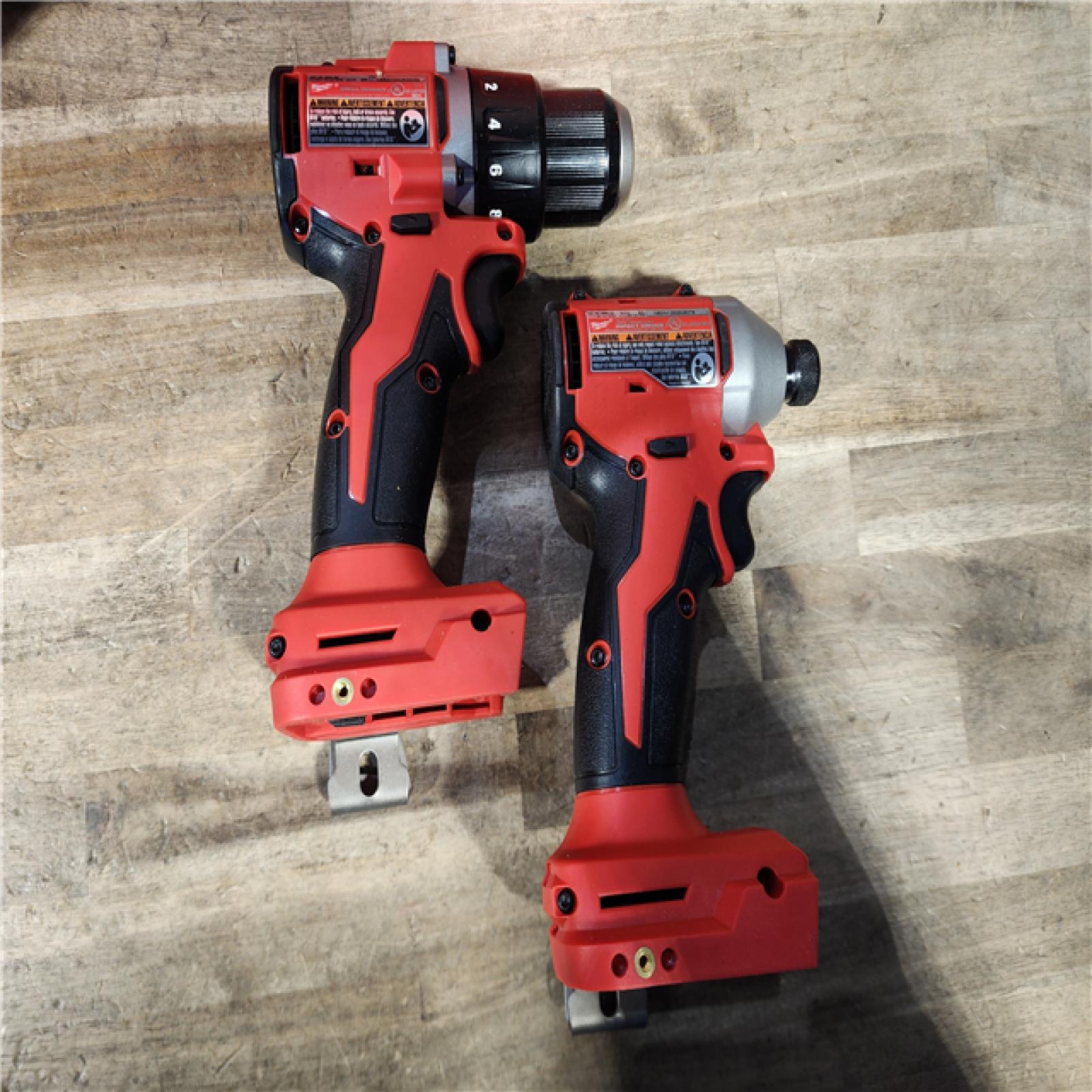 HOUSTON LOCATION - AS-IS Milwaukee M18 18V Lithium-Ion Brushless Cordless Compact Drill/Impact Combo Kit (2-Tool) W/(2) 2.0 Ah Batteries  Charger & Bag