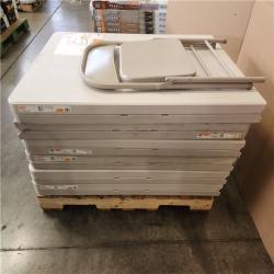 Phoenix HDX 8 ft. Rectangle Almond Resin Top Folding Utility Table Seats 8 Pallet (6-Tables) (6-Chairs)