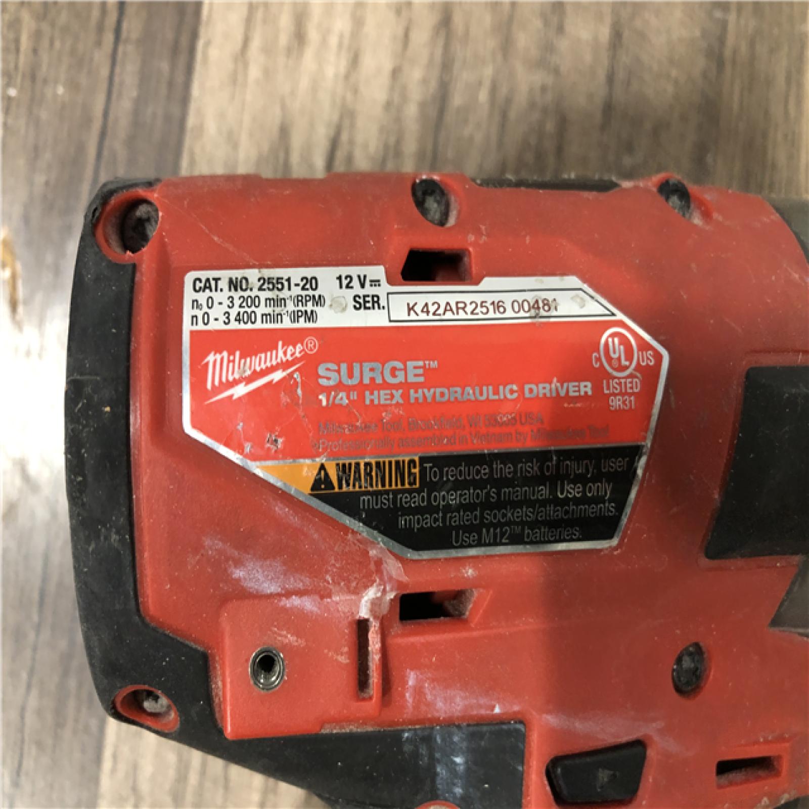 AS-IS Milwaukee FUEL SURGE 12V Lithium-Ion Brushless Cordless 1/4 in. Hex Impact Driver (Tool-Only)