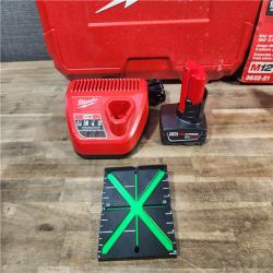 HOUSTON LOCATION - AS-IS Milwaukee-3632-21 M12 Green Beam Laser 360° 3-Plane Kit