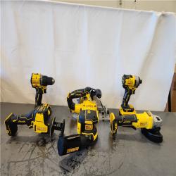 AS-IS- DEWALT 20V Lithium-Ion Cordless 6-Tool Combo Kit with 5.0 Ah and 2.0 Ah Batteries  Charger and Tough System 2.0 Rolling Toolbox