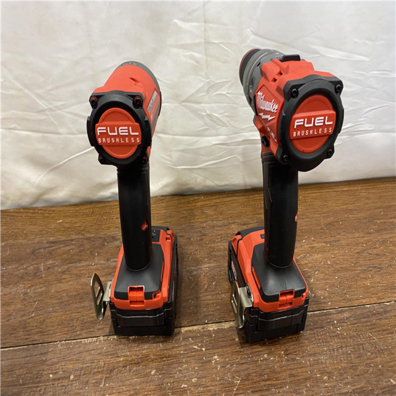 AS-IS MILWAUKEE M18 FUEL 18V Lithium-Ion Brushless Cordless Hammer Drill and Impact Driver Combo Kit (2-Tool) with 2 Batteries