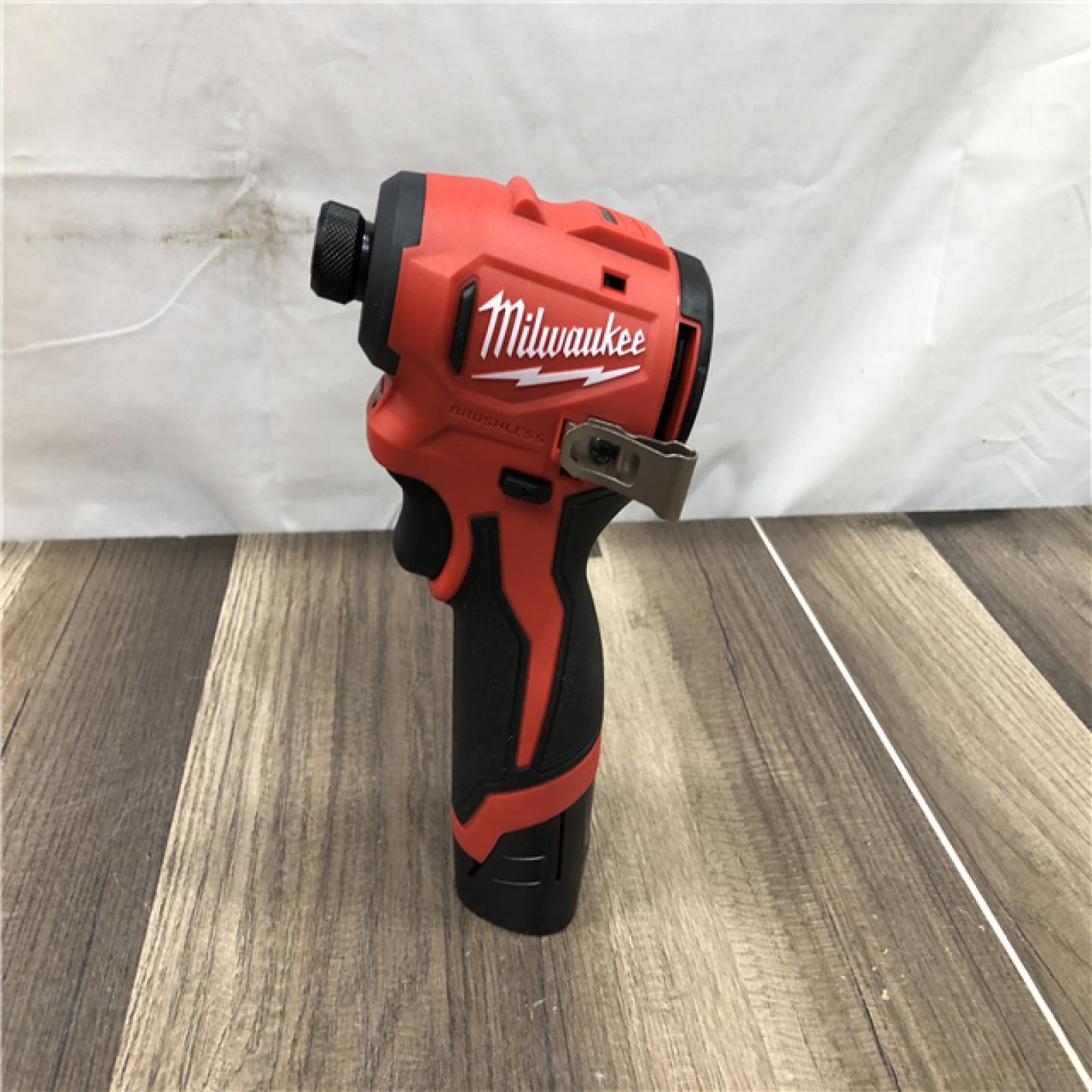 AS-IS Milwaukee 12-Volt Lithium-Ion Compact Brushless Cordless 1/4 in. Impact Driver Kit