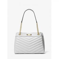 NEW! Michael Kors Whitney Medium Quilted Tote Bag - White