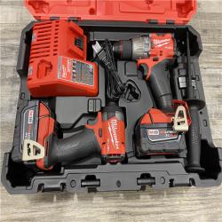 AS-IS Milwaukee FUEL 18V Lithium-Ion Brushless Cordless Hammer Drill and Impact Driver Combo Kit