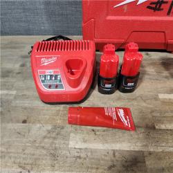 HOUSTON LOCATION - AS-IS Milwaukee M12 12V Lithium-Ion Cordless PEX Expansion Tool Kit with (2) 1.5 Ah Batteries  (3) Expansion Heads and Hard Case