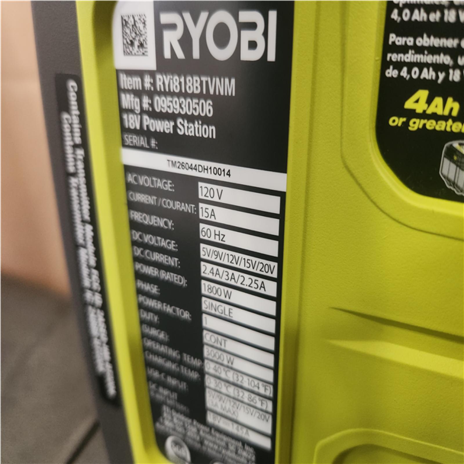 Phoenix NEW RYOBI 18V ONE+ 1800-Watt Portable Battery Inverter Power Station/8-Port Charger (Tool Only)