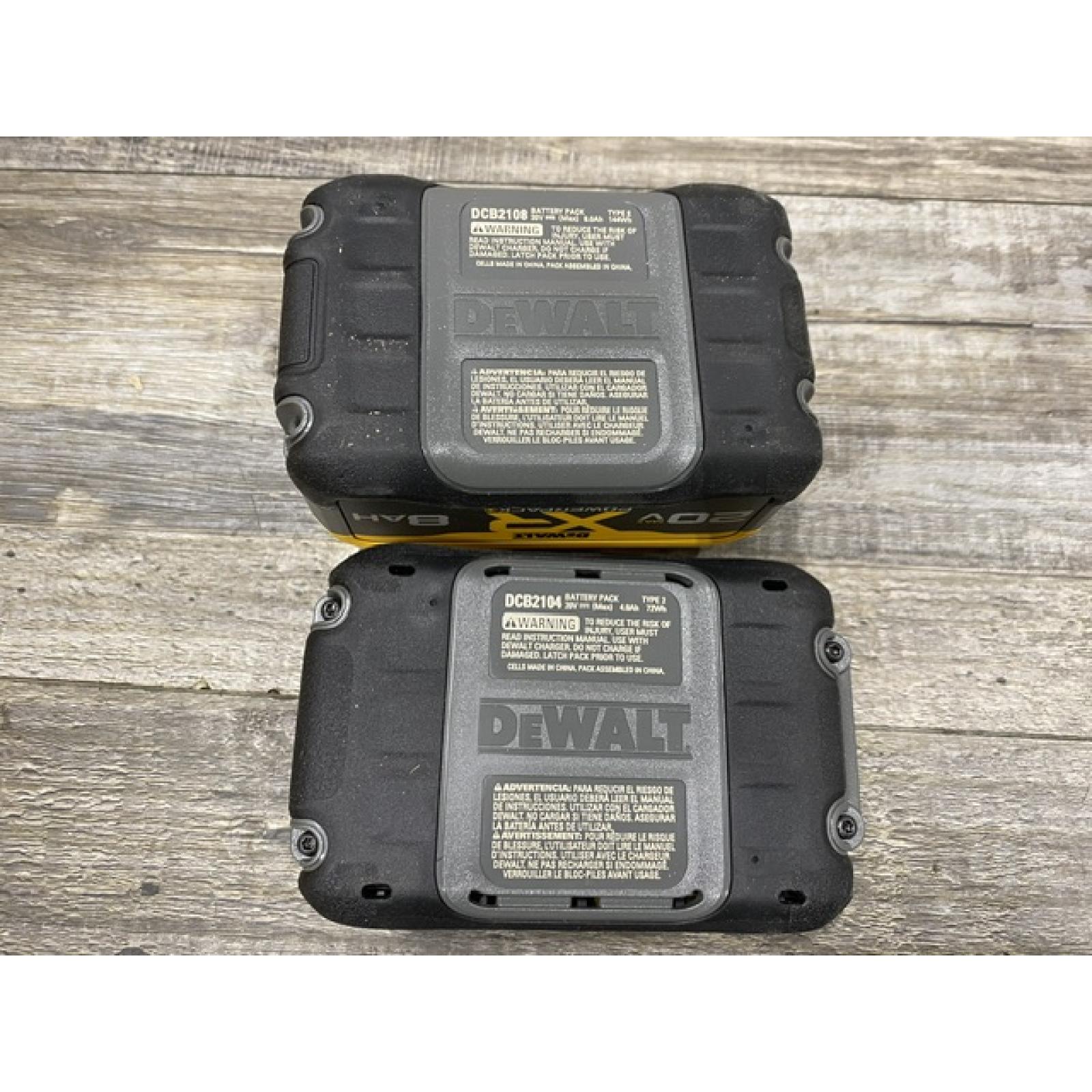 AS-IS DEWALT 20V XR Lithium-Ion Starter Pack with 8.0 Ah and 4.0 Ah Battery Packs and Charger