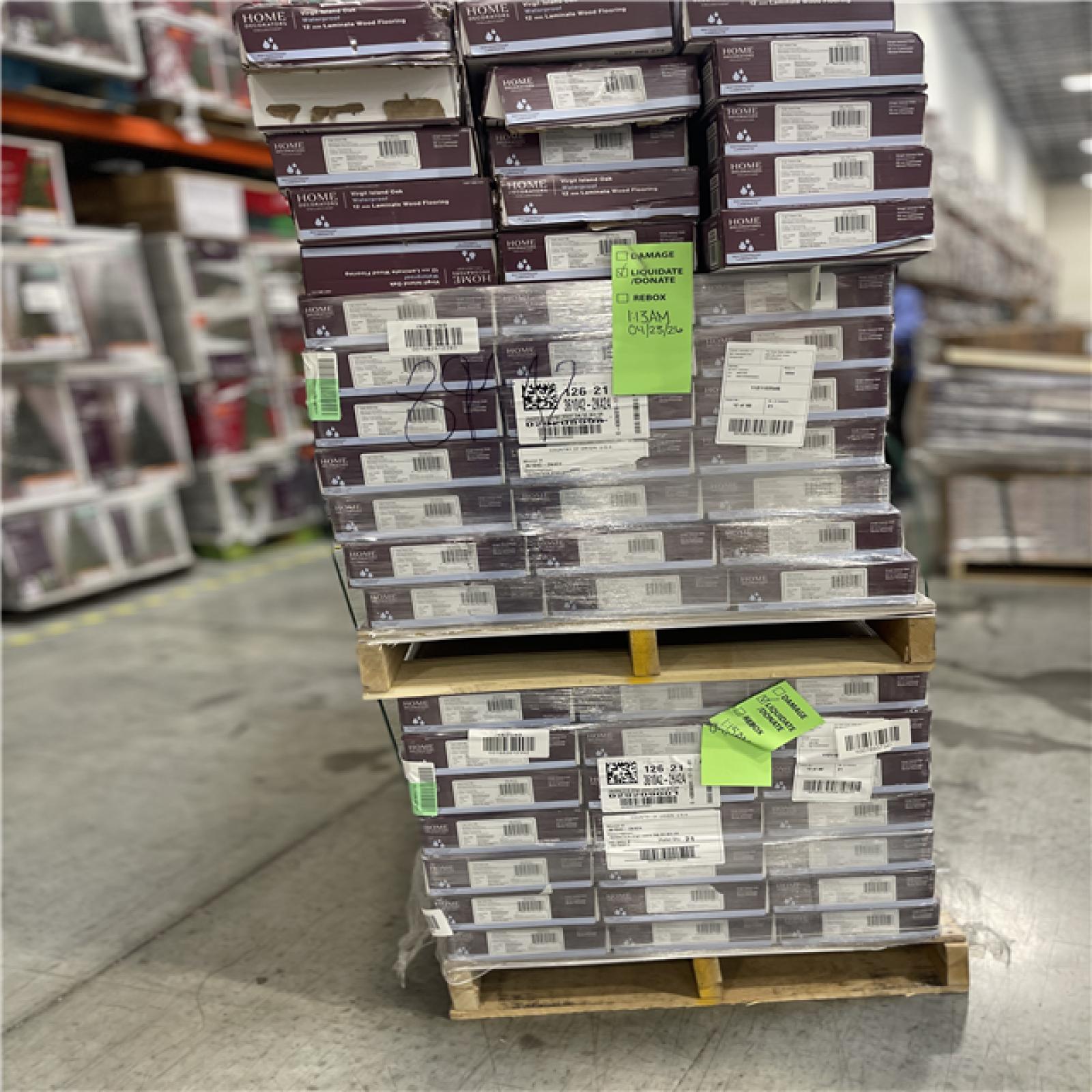 DALLAS LOCATION- Home Decorators Collection Virgil Island Oak 12 mm T x 8 in. W Waterproof Laminate Wood Flooring (15.9 sqft/case) PALLET (57 cases)