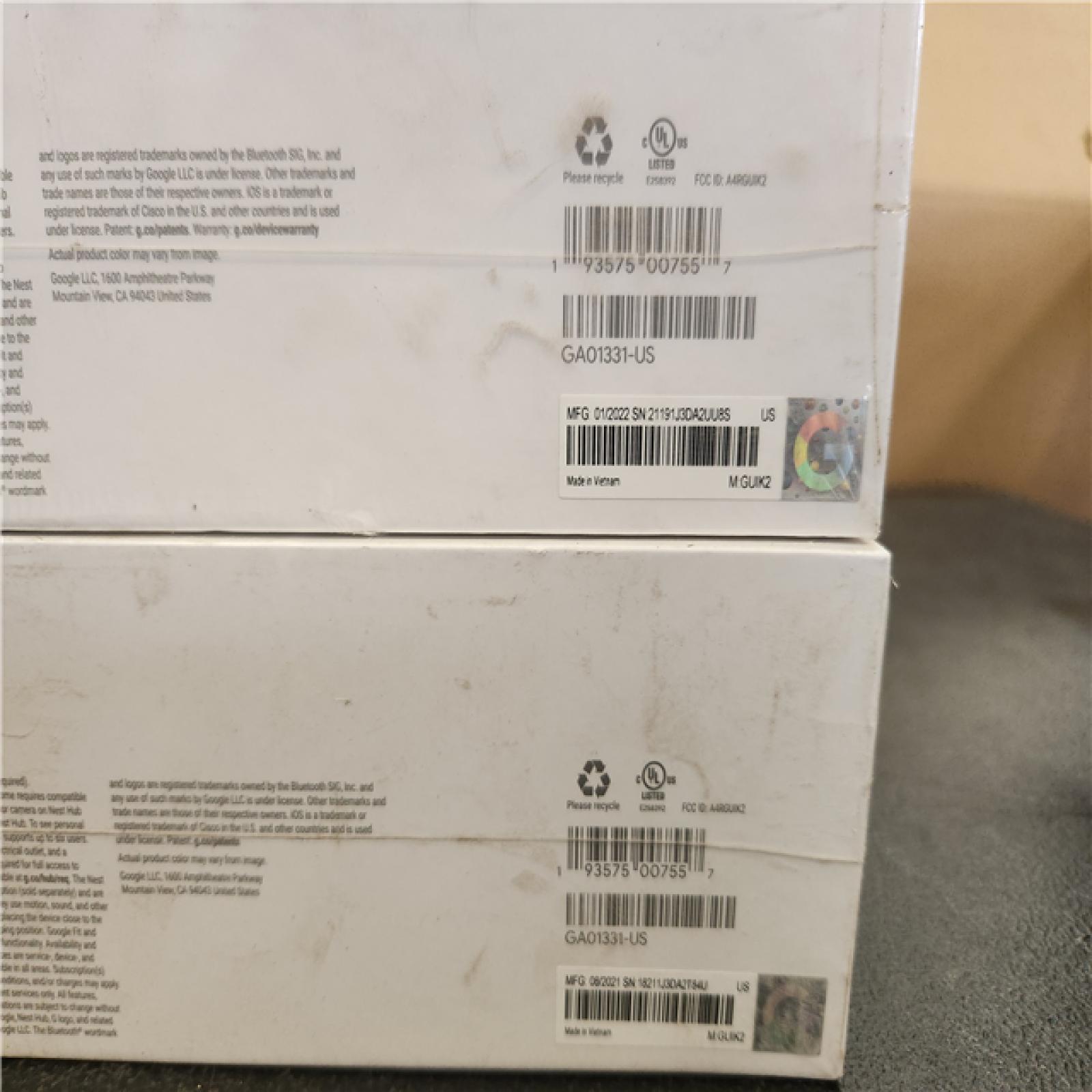 Phoenix NEW Google Nest Hub 2nd Gen - Smart Home Speaker and 7 in. Display with Google Assistant - Chalk (SEALED) (2-Pack)