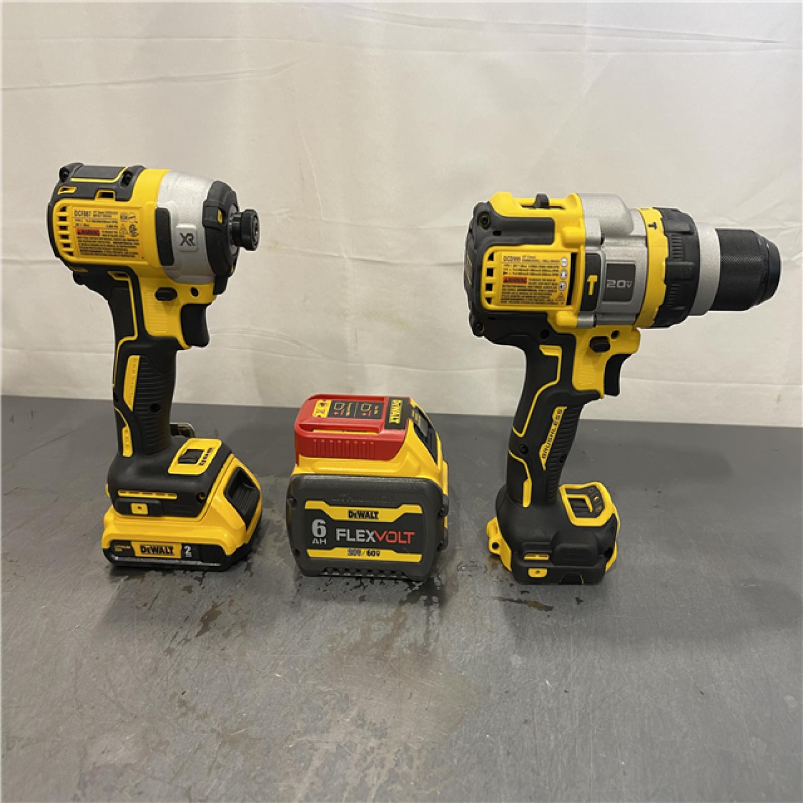 AS-IS - DEWALT 20V MAX Cordless Brushless Hammer Drill/Driver 2 Tool Combo Kit with FLEXVOLT ADVANTAGE