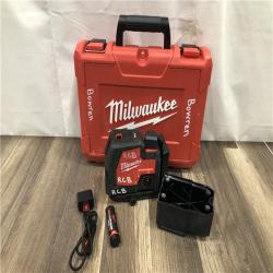 AS-IS Milwaukee Green 100 ft. Cross Line and Plumb Points Rechargeable Laser Level Kit