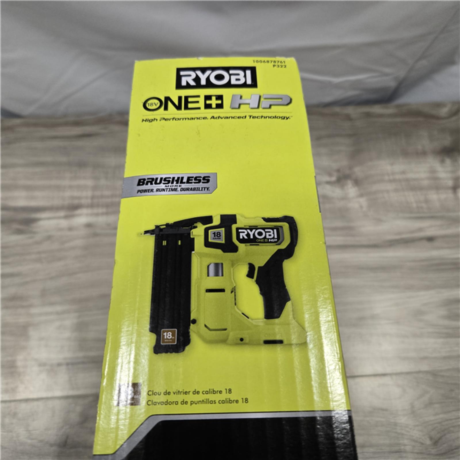 NEW!- RYOBI ONE+ HP 18V 18-Gauge Brushless Cordless Brad Nailer (Tool Only)