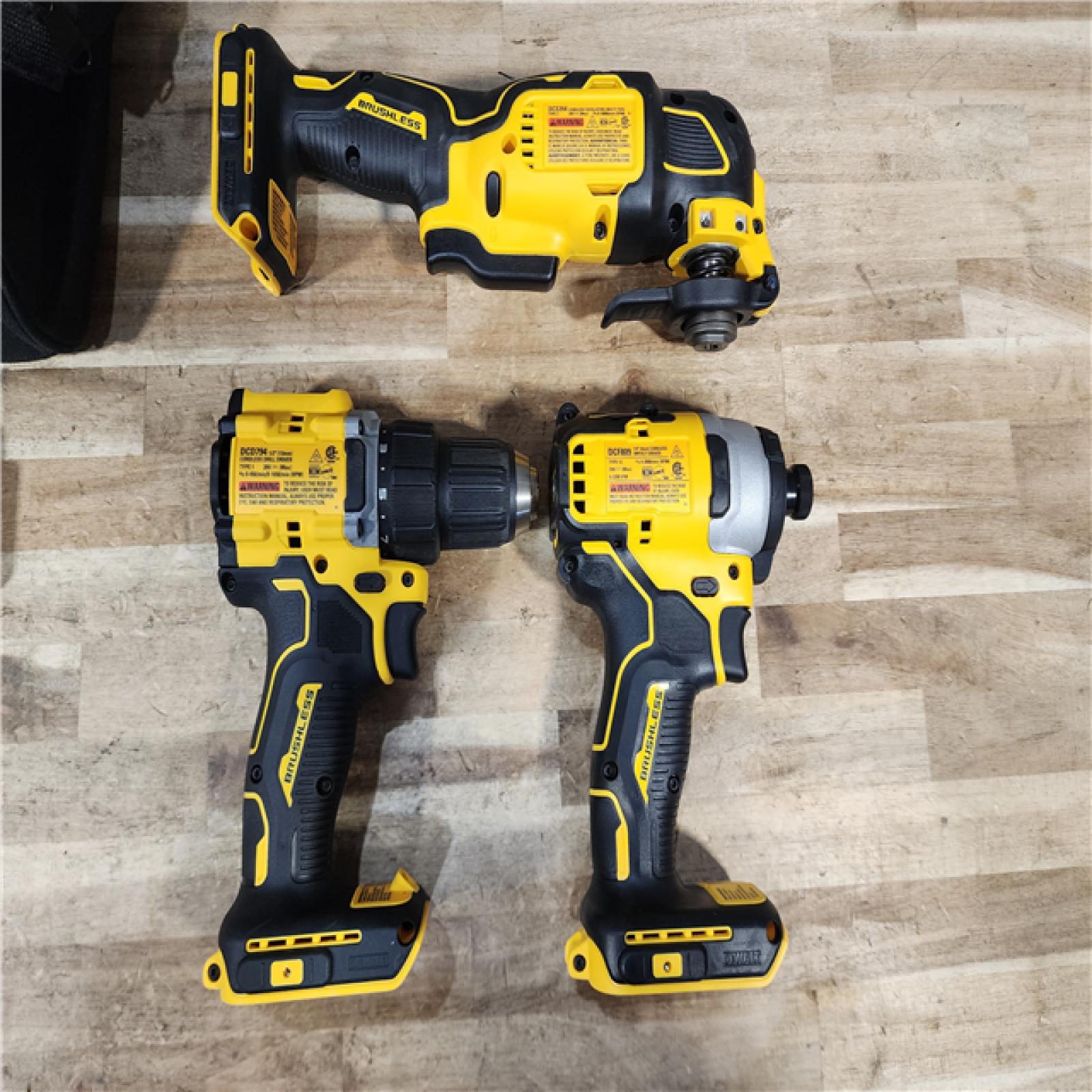 HOUSTON LOCATION - AS-IS DEWALT ATOMIC 20-Volt Lithium-Ion Cordless Brushless (3-Tool) Combo Kit