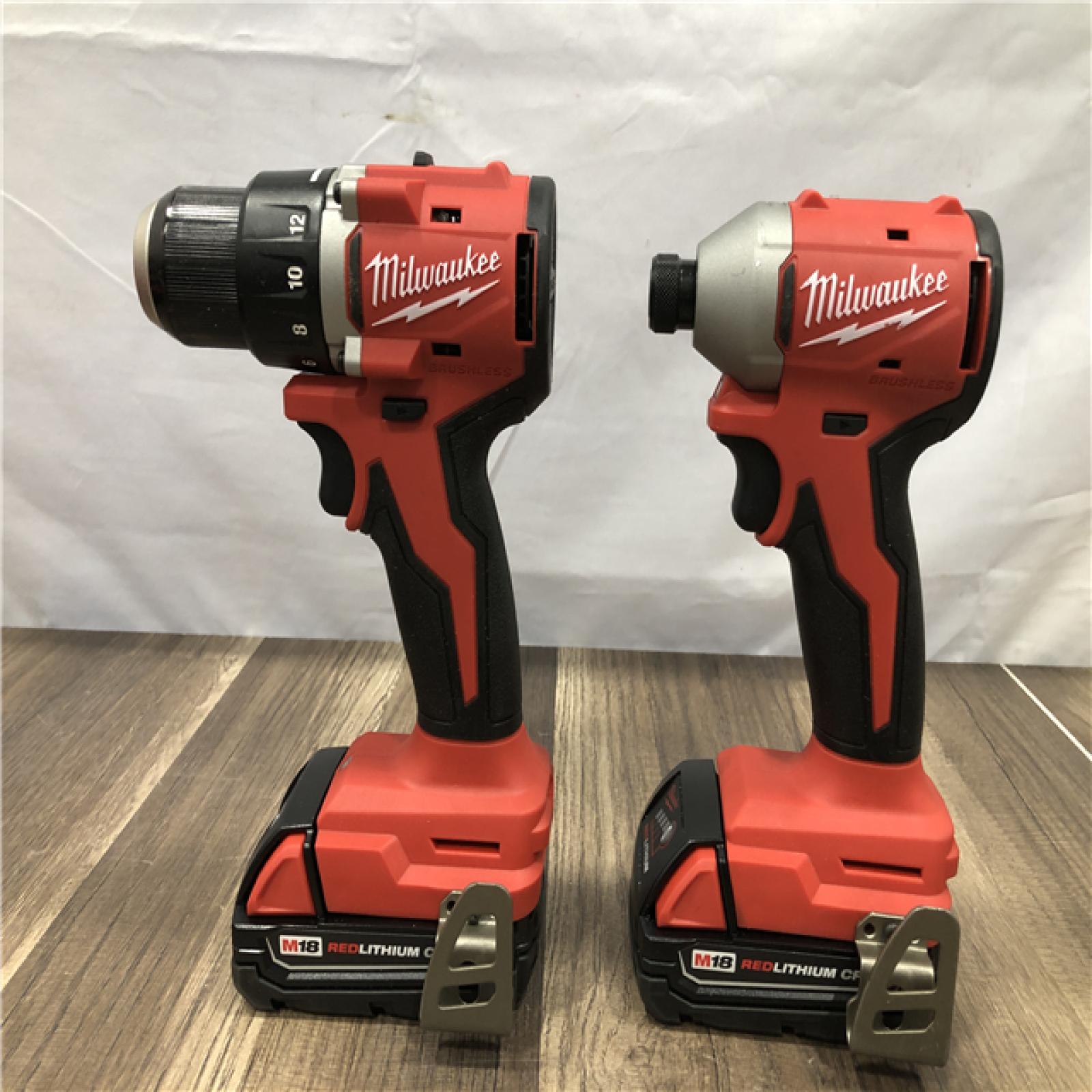 AS-IS Milwaukee 18V Lithium-Ion Brushless Cordless Compact Drill/Impact Combo Kit