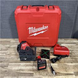 Houston Location AS-IS Milwaukee 12-Volt Lithium-Ion Cordless Green 250 ft. 3-Plane Laser Level Kit