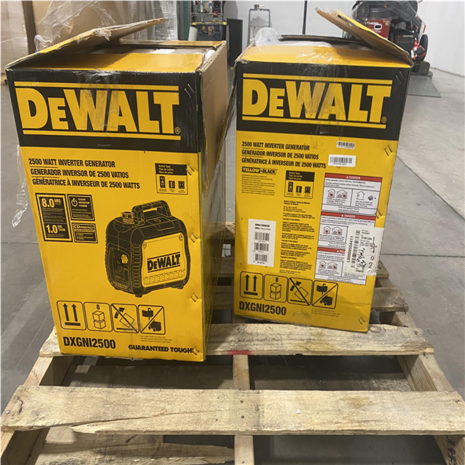 Dallas Location - As-Is DEWALT 2200W Portable Inverter Generator  DXGNI2500(Lot Of 2)