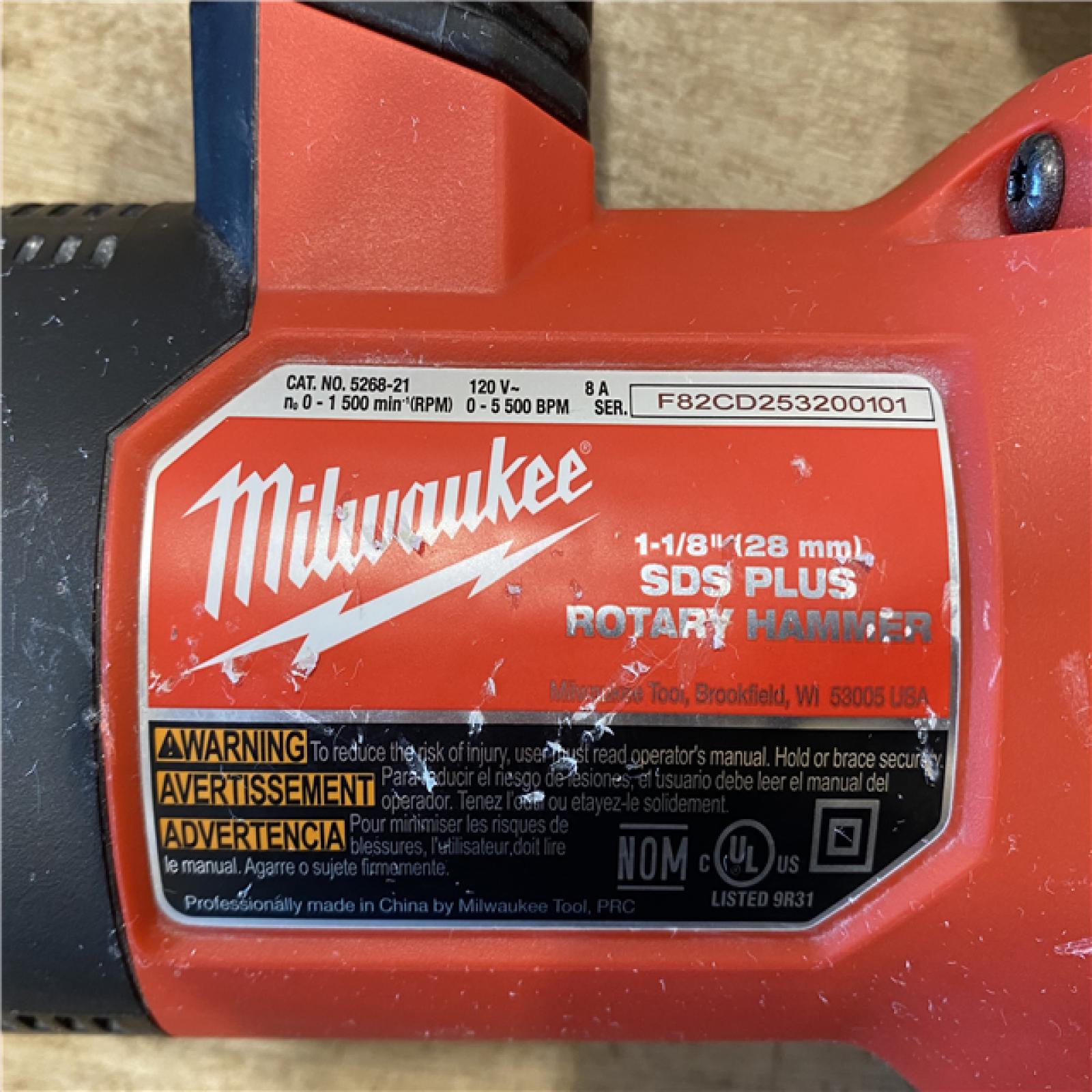 AS-IS Milwaukee 1-1/8 in. Corded SDS-Plus Rotary Hammer
