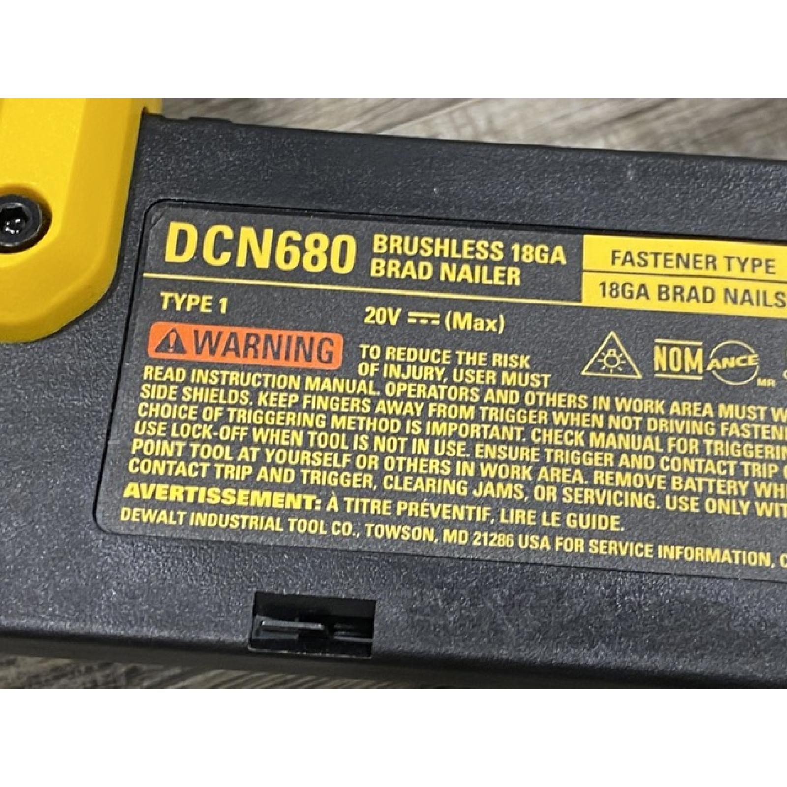 AS-IS DEWALT 20V MAX XR Lithium-Ion Electric Cordless 18-Gauge Brad Nailer (Tool Only)