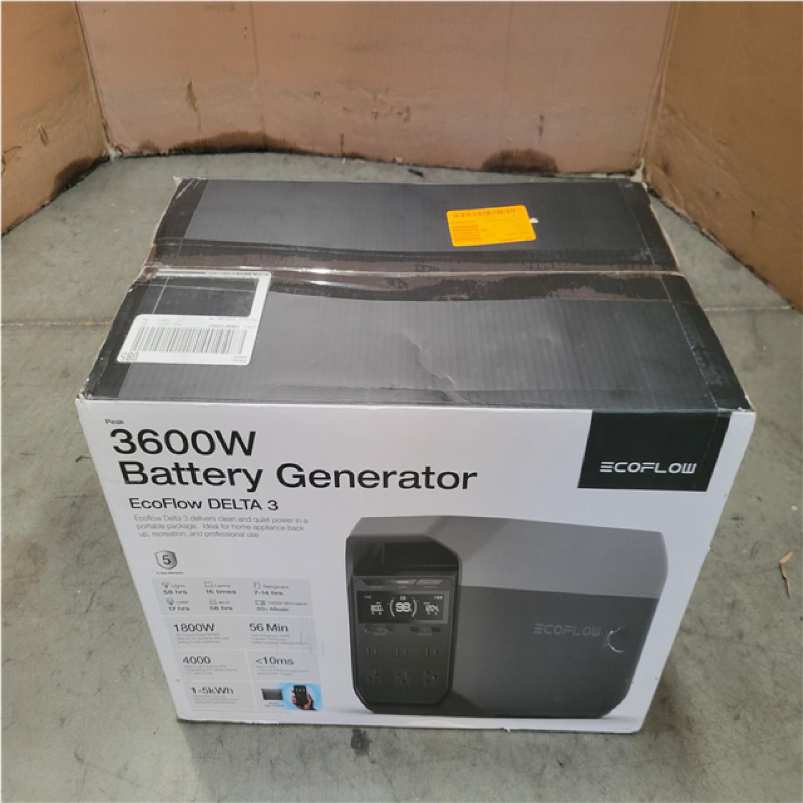 CALIFORNIA AS-IS ECOFLOW 1800-WATT DELTA 3 BATTERY GENERATOR