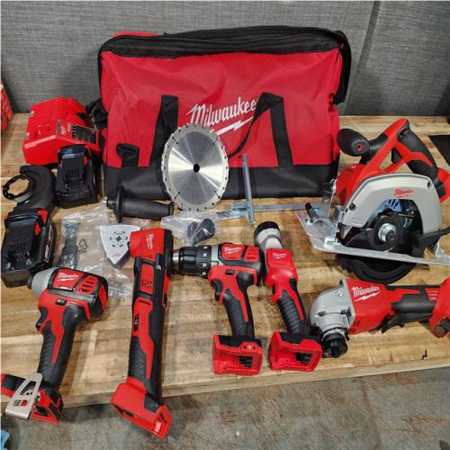 Houston Location AS-IS M18 18-Volt Lithium-Ion Cordless Combo Kit (6-Tool) with 2-Batteries  Charger and Tool Bag