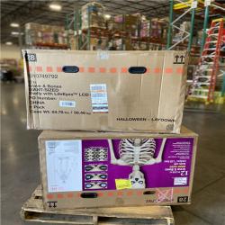 DALLAS LOCATION - Home Accents Holiday 12 ft. Grave & Bones Giant-Sized Skelly with LifeEyes™ LCD Eyes H5 - (2 UNITS)