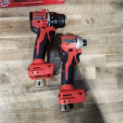 HOUSTON LOCATION - AS-IS Milwaukee M18 18V Lithium-Ion Brushless Cordless Compact Drill/Impact Combo Kit (2-Tool) W/(2) 2.0 Ah Batteries  Charger & Bag