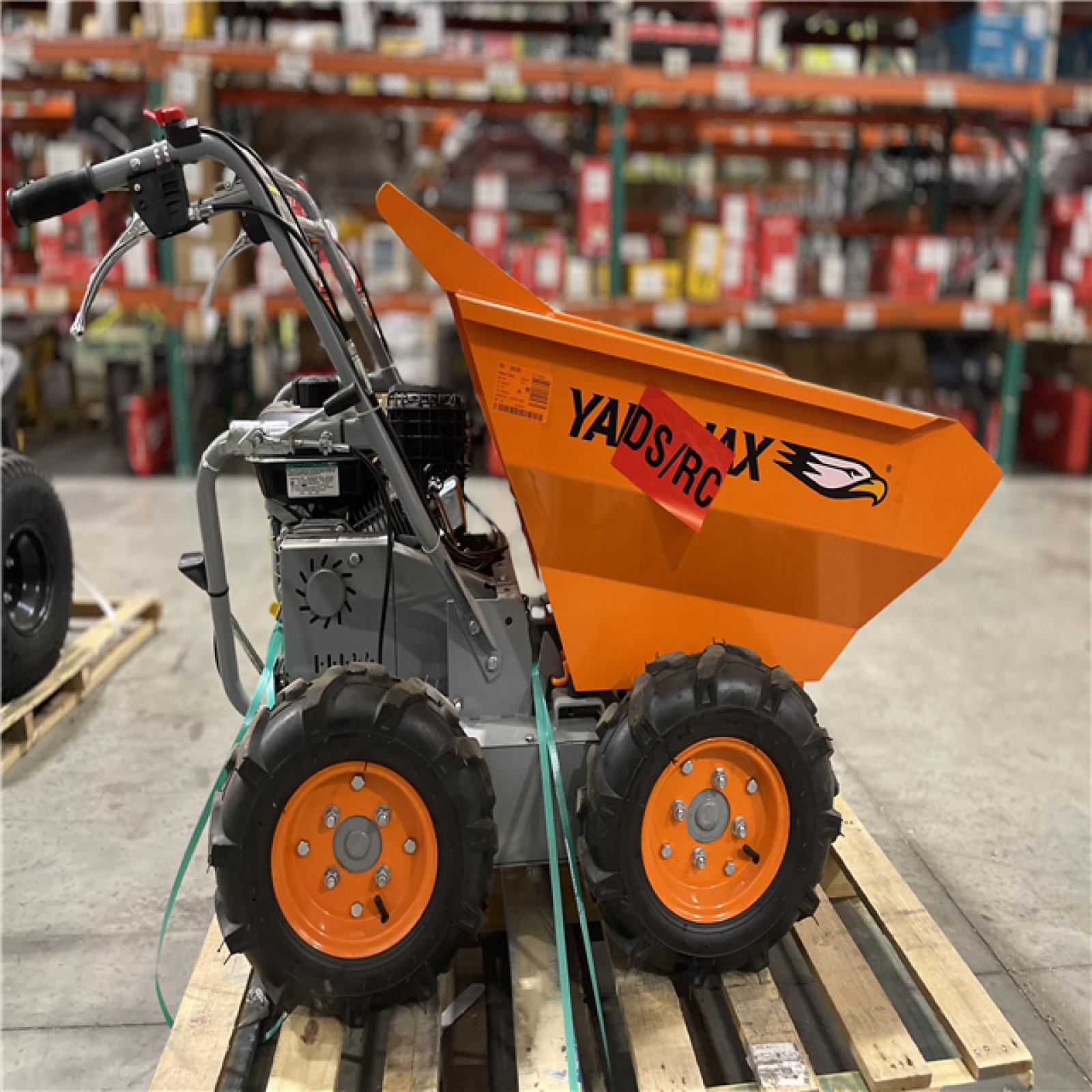 DALLAS LOCATION - LIKE NEW! YARDMAX YD4103 Power Wheelbarrow  660lb. Capacity  Briggs CR950  6.5 hp  208cc