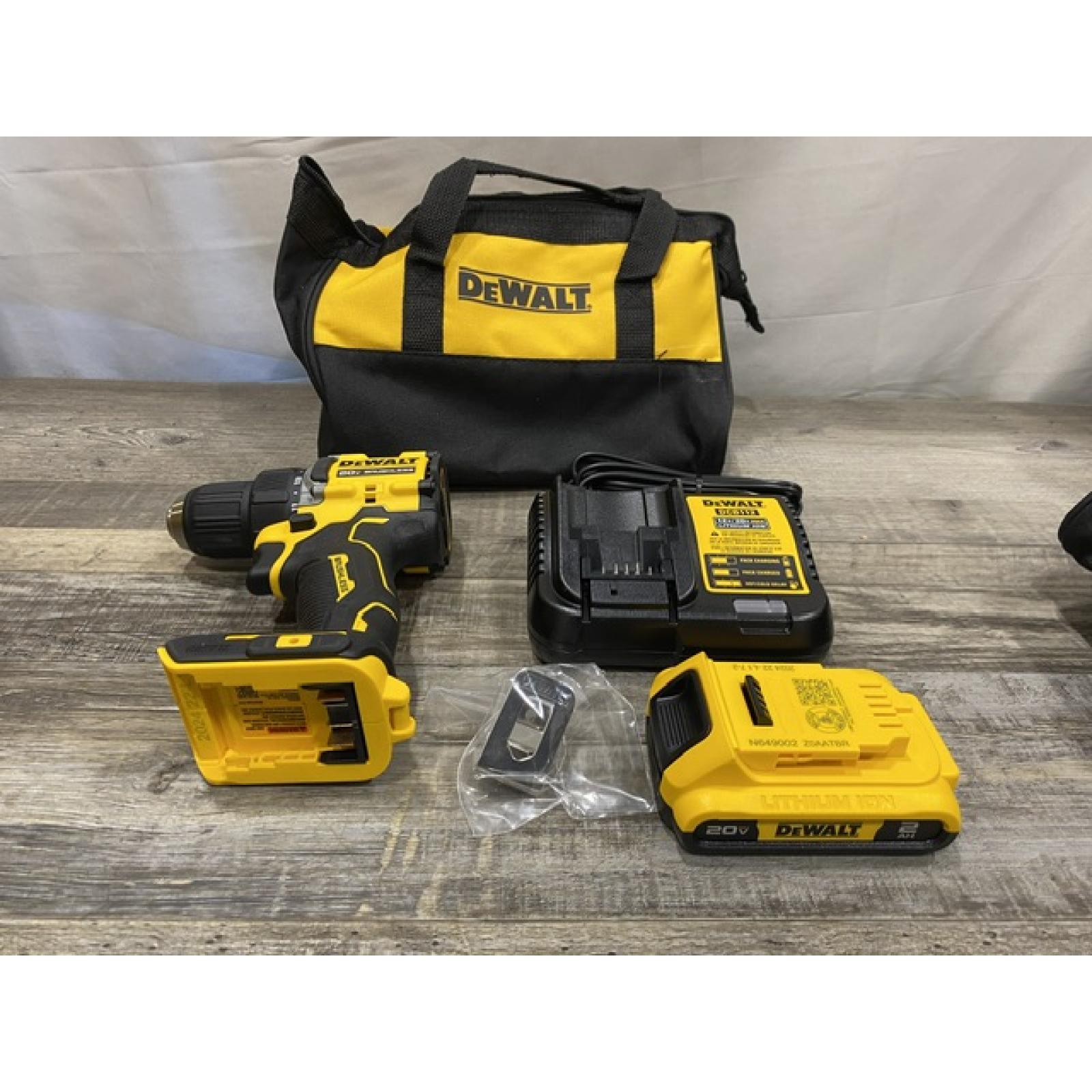 AS-IS DEWALT Atomic 20V Lithium-Ion Cordless Compact 1/2 in. Drill/Driver Kit