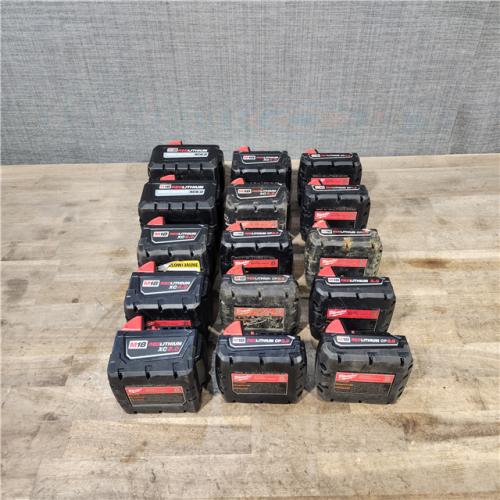 HOUSTON LOCATION - AS-IS MILWAUKEE BATTERY PACK QTY - 15