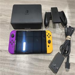AS-IS Nintendo Switch Video Game Console HAC-001 Orange/Purple