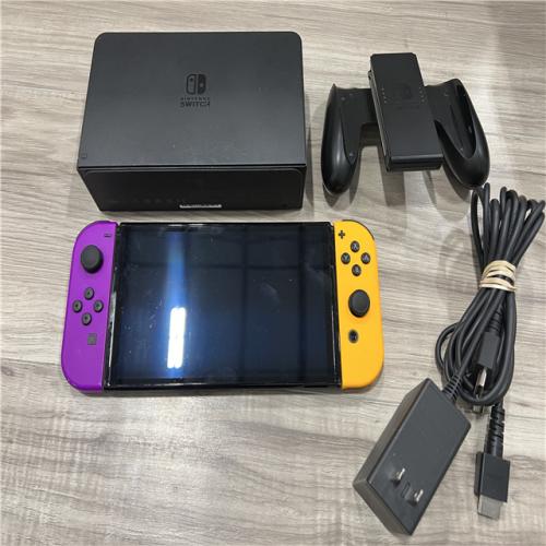 AS-IS Nintendo Switch Video Game Console HAC-001 Orange/Purple
