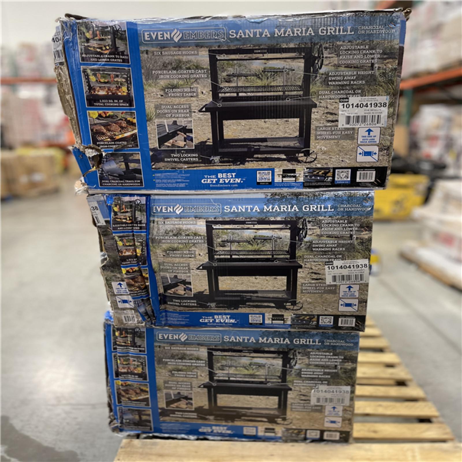 DALLAS LOCATION- Even Embers Santa Maria Charcoal and Wood Grill in Black with Cover Included (3 UNITS)