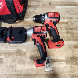 HOUSTON LOCATION - AS - IS Milwaukee 18V Lithium-Ion Cordless Drill Driver/Impact Driver Combo Kit