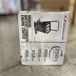 AS-IS - Schumacher Electric Automotive 6 Volt and 12 Volt 250 Amp Manual Wheeled Battery Charger and Jump Starter with a 135-Minute Timer